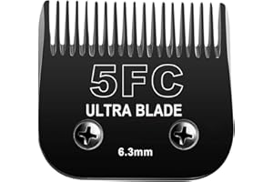 COSYONALL Lot de 10 lames de toilettage pour chien compatibles avec les tondeuses Andis Dog Clipper/la plupart des tondeuses Oster A11/Wahl KM Series (5FC : 6,3 mm), noir)