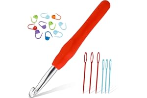 ENCHOL Crochet Hook, Soft Handle Aluminum Crochet Hook Ergonomic Knitting Crochet Needle for Beginners and Handmade DIY Knitting Crochet,9mm