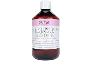 ‎PUR MANUFAKTUR pur Manufaktur Bio Rosenwasser 100% naturreines Rosen-Hydrolat verschiedene Größen (500ml)