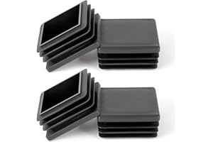 OSDUE 40 * 40mm Carré Bouchons à lamelles,4 PCS Bouchons de Couverture Cache Tube en Plastique PE Bouchon Pied de Chaise Embout de Bouchon en Plastique pour Chaises Canapés Tables,Noir
