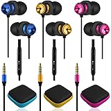 AFUNTA 3 pc auricolari auricolari bassi intorno con microfono e controllo del volume isolamento del rumore per Sony, Samsung,
