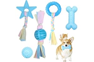 IUKUNNE 5 Pezzi Giochi per Cani Cuccioli Durevoli, Giocattolo da Dentizione Cuccioli, Giocattolo per Cuccioli in Gomma, Puppy Gioco Gomma Naturale, Giocattoli Masticare