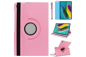 R.SHENGTE Case for Samsung Galaxy Tab S5e 2019 10.5 inch (SM-T720 SM-T725 SM-T727) - 360 Degree Rotating Stand Case Full Protective Smart Cover,Bonus Stylus Pen,Screen Film (Pink)
