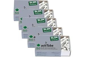250 ActiTube Activated Carbon Filters Slim 5 x Boxes of 50 Display 7 mm Single Turn Filter in Acti Tube Tune Filter Tips Activated Carbon