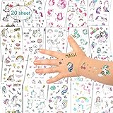 ☀Gran regalo para niños: Diseños de tatuaje de unicornio súper lindos y coloridos. Ideal para cumpleaños y baby shower como favores de la fiesta. Diversión para todas las edades, incluidos niños y adultos.