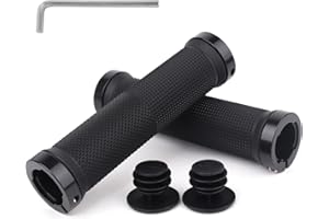 FLOWERUN Poignées de Vélo, Poignées de Guidon Ergonomiques Antidérapantes en Caoutchouc avec Double Serrage en Aluminium, Compatibles avec VTT, BMX, Vélo Électrique, Trottinette