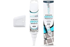 PentaUSA Grout Reviver - Ready Mixed Grout, Tile Adhesive, Fast Drying, No Sealer Required, Perfect for Bathroom, Shower and Kitchen + Mould Protection - 250gr (White)