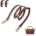 Proxima Direct Adjustable Leather Shoulder Strap for Longchamp Mini Pouch - Punch-Free Crossbody Handbag Replacement, Single Handle Conversion Set (Brown Gold)