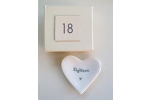 East of India Heart Ornament, Porcelain, Birthday