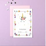 Clairefontaine 030c Un Set D Invitation Pour Anniversaire Comprenant 8 Cartes Simples 11 6x11 6 Cm 8 Enveloppes 12x12 Cm Licorne Amazon Fr Cuisine Et Maison
