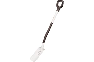 Fiskars Gärtnerspaten für weiche, lockere Böden, Rund, Länge: 105 cm, Hochwertiges Stahl-Blatt/Aluminium-Stiel, Schwarz/Weiß, Light, 1019601