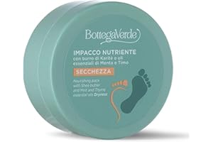 Bottega Verde - Impacco Nutriente Piedi, 100 ml, con Burro di Karite e Oli Essenziali di Menta e Timo, per la Secchezza dei Piedi