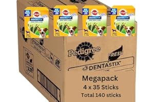 Pedigree Dentastix - Fresh Daily Dental Care Chews, dolcetti per cani di piccola taglia < 10 kg, 1 sacchetto (35 bastoncini)