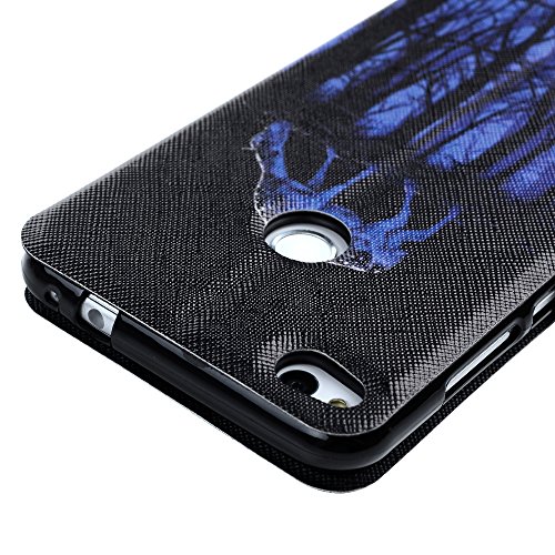 Lanveni Huawei P8 Lite (2017) Hülle, Handyhülle P8 Lite 2017 Flip Case Cover PU Lederhülle Schutzhülle Magnetverschluss Ledertasche mit Stander Function Brieftasche Card Slot Handy Tasche mit Bunte Gemalt Design (Spiegelbild) - 4
