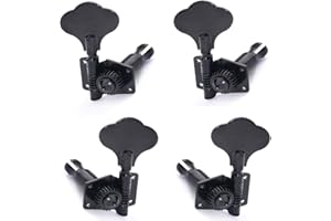 Musiclily Mécaniques Basse 2x2 Open Gear Style pour Fender Jazz et Precision Bass 4 Cordes, Noir