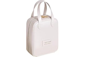 Larlary Podróżna kosmetyczka damska, duża pojemność, wielofunkcyjna walizka na kosmetyki z uchwytem do ścianki działowej, kosmetyczka damska, biały, 19X17X9cm, kosmetyczka podróżna damska