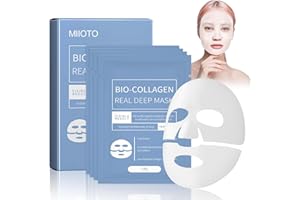 Miioto Biodance Mask Collagen, 4 Pezzi Maschera Collagene Viso, Collagen Mask Overnight, Maschera Idratante Viso Real Deep Mask, Mirato Alla Pelle Secca, Opaca e Non Compatta (A)