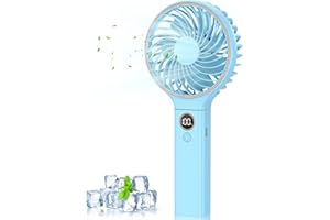 POIFL Ventilador Portatil, Mini Ventilador De Mano, Recargable Por Usb, Con 6 Velocidades, Ultra Silencioso, Plegable, Adecuado Para El Hogar, La Oficina, El Dormitorio y Viajes Al Aire Libre（Azul）