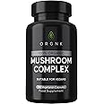 ORGNK 100% Organic Mushroom Complex - 180 Vegetarian Capsules - with Cordyceps | Lion's Mane | Reishi |Chaga | Shitake | Maitake