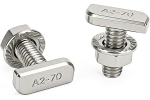 15 stycken hammarhuvudskruvar m8 x 20 rostfritt stål A2-70 och 15 stycken flänsmuttrar M8 rostfritt stål, T-skruvar växthusskruvar med barriärkuggmuttrar för PV solmonteringsskenor PV, solcellsmekanik
