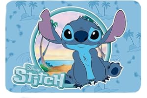 Mc Srl Disney Lilo e Stitch - Tovaglietta Americana PVC Ripiegabile di Stitch, Tovaglietta da Tavolo per Colazione e Merenda per Bambini e Bambine, 30x44cm (Azzurro), LST0843