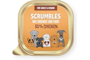 Scrumbles Chicken Natural Wet Dog Food, Grain Free Recipe with 65% Chicken and Slippery Elm, 12x 150g