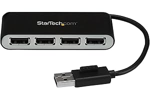StarTech.com 4-portowy koncentrator USB 2.0 - zasilanie magistralą USB, przenośny rozdzielacz USB 2.0 i koncentrator rozszerzający, mały podróżny hub USB (ST4200MINI2)
