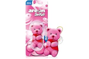 Areon Smile Désodorisant pour voiture Motif ours rose 3D à suspendre