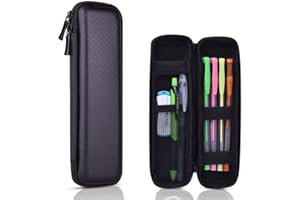 REQAG 1 Pieza Duro EVA Estuche para Lapices Negro Caja Protectora de la Pluma Rigido, negro Bolsa para Ejecutivo, Bolígrafo,Lápiz Táctil
