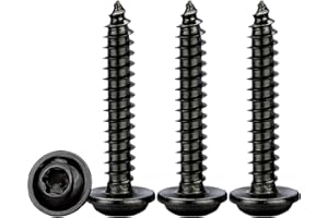 Drenky Viti Autoperforanti Torx M4x20mm,50 Pezzi Viti Legno Acciaio Inox A2 V2A con Rondella Nero Viti a Testa Mezza Tonda Flangiata Elevata Durezza,Filettatura Completa Metrica