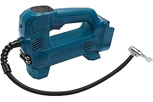 QUPERR Gonfiatore di pneumatici a batteria per batterie Makita 18V, compressore d'aria 10.34bar/gonfiatori di pneumatici/pompe per auto/pompe per biciclette, luci LED (batterie non incluse)