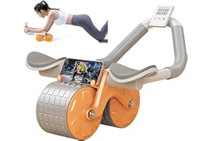 Automatic Rebound Abdominal Training Roller - Exercise Roller with Elbow Support and Timer - Abdominal Roller Core Fitness Accessories Sports Equipment for Home Training