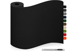 CAHOMO Feutrine Autocollante Noir, Patins pour Meubles, Patin Chaise, 40x200cm 3mm d'épaisseur Feutre Auto-adhésifs, Antiderapant Feutrine Tampon Chaise pour Meuble, Cadre, Voiture, DIY