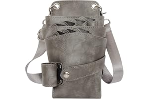 Dhongf, Bolsa herramientas de peluqueria Cartuchera peluqueria Bandolera peluqueria profesional, Tijeras Electricas, Tijeras peluqueria canina Elegante Gris