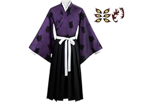 TMSREBU Kokushibou Cosplay Costume Role Play Kimono Outfit Uniform for Unisex