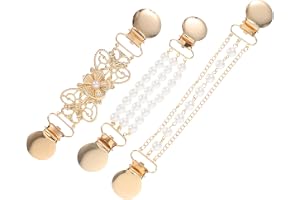 DIKACA 3 St Vintage Faux Pearl Shawl Scarf Clips Back Cinch Accessory för Tröjor Klänningar Kragar Elegant Retro Design för D