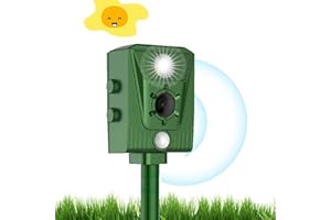 YOUKK Repelente de Gatos, ahuyentador de pájaros, disuasión Solar ultrasónico, Parada de Animales, Gatos, Ratas, Perros, pájaros, Zorros y Otros, Repelente al Aire Libre para Animales con LED Intermitentes