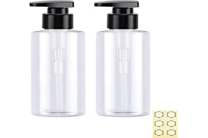 Alledomain tomma pumpflaskor dispenser 300 ml/10 oz – klar plastpumpflaska med svart lotionpump påfyllningsbar handtvåldispen
