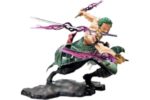 Hilloly 24CM Charakter Modell Ornamente,Roronoa Zoro Ornamente,Roronoa Zoro Charakter Dekoration Ornamente,One Piece Cartoon Spielzeug,Anime Roronoa Zoro Actionfigur,Model Sammlung Desktop Dekoration