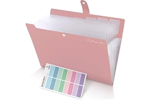 KONVINIT Trieur A4 Organiseur Document Trieur Compartiments Souple Trieur Document Accordeon Plastique Exacompta 8 Compartiments pour Bureau, École, Maison