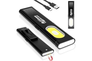 flintronic Mini Torcia Piatta, Lampada da Lavoro COB Ricaricabile Ttramite USB C, 4 modalità di illuminazione, Lampada portatile per Auto/Campeggio/Home e di Emergenza Uso