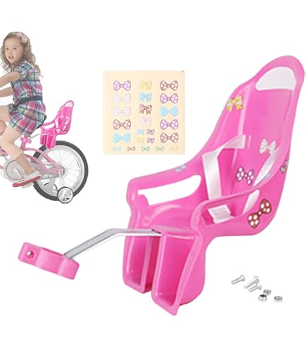 Siège Vélo Pour Poupées Filles - Porte Jouets Avec Autocollants - Jeu Imaginatif