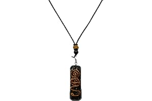 Amazing Gemstone Collar de Turmalina Negra Orgón Curativo para Hombres Mujeres con Cordón Ajustable Turmalina Negra