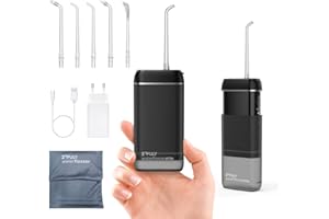 ENPULY Idropulsore Dentale Portatile professionale, Irrigatore Orale 3 Modalità e 5 Ugelli di Ricambio con rotazione di 360 °, Ricaricabile USB, IPX8 Impermeabile, Adatto a viaggio e a casa