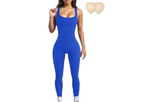 Merlvida Sportowe kombinezony dla kobiet, elastyczny kombinezon modelujący figurę, obcisły, bezszwowy kombinezon wyszczuplający brzuch, jednoczęściowy strój sportowy