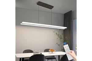 Mikeru Illuminazione a Sospensione per Cucina Moderna, 120cm Lineare in Acrilico 3000k/4500k/6500k Dimmerabile Dal 10% al 100% per Il Soggiorno