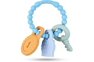 Vicloon Gryzak, Gryzak dla niemowląt Bez BPA Masażer do dziąseł Silikonowy ząbkowanie dla niemowląt dla wczesnego dzieciństwa Molarny ząbkowanie niemowląt (Jasny Niebieski)