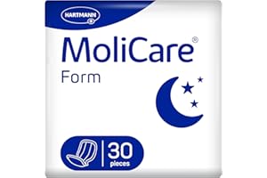 MoliCare® Form Night: assorbenti sagomati per incontinenza da moderata a severa, per una protezione affidabile durante la notte, 30 pezzi