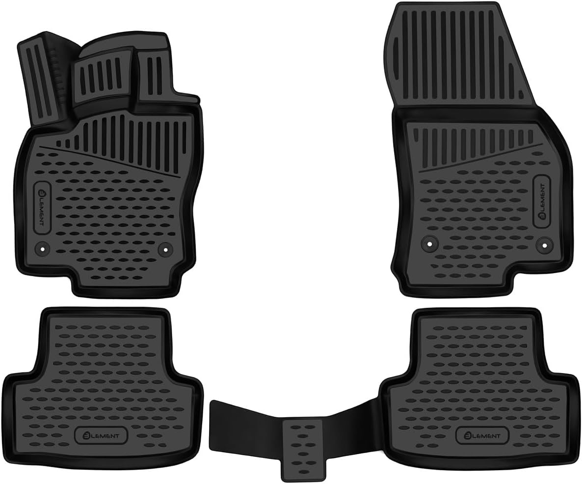 ELEMENT Alfombrillas 3D para ŠKODA Karoq 2017- | Familiar | Europa | Sin Caja Asiento | 4 Piezas