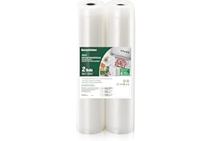 Bonsenkitchen - Bolsas de vacío para alimentos, 2 rollos de 28 x 600 cm, bolsa al vacío para la conservación de alimentos y l